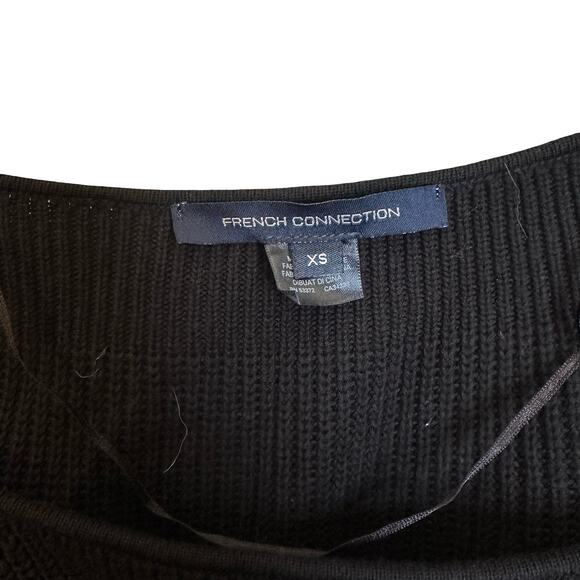 French Connection Juliet Mozart Caballo Sweater Black Fairy Floral Puff Sleeve - Picture 3 of 6